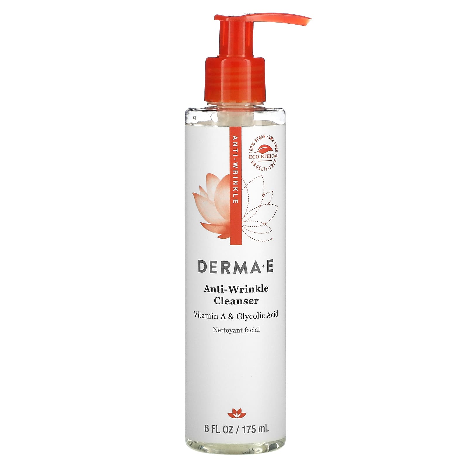 Derma-E, Anti-Wrinkle Cleanser with Vitamin A & Glycolic Acid, 6 Oz UPC 030985004816 | HiLife Vitamins
